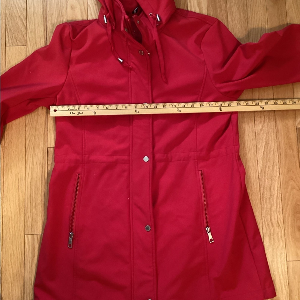 Nautica Fleece Lined Coat with Hood Red, Like new, see description for size - Picture 8 of 14